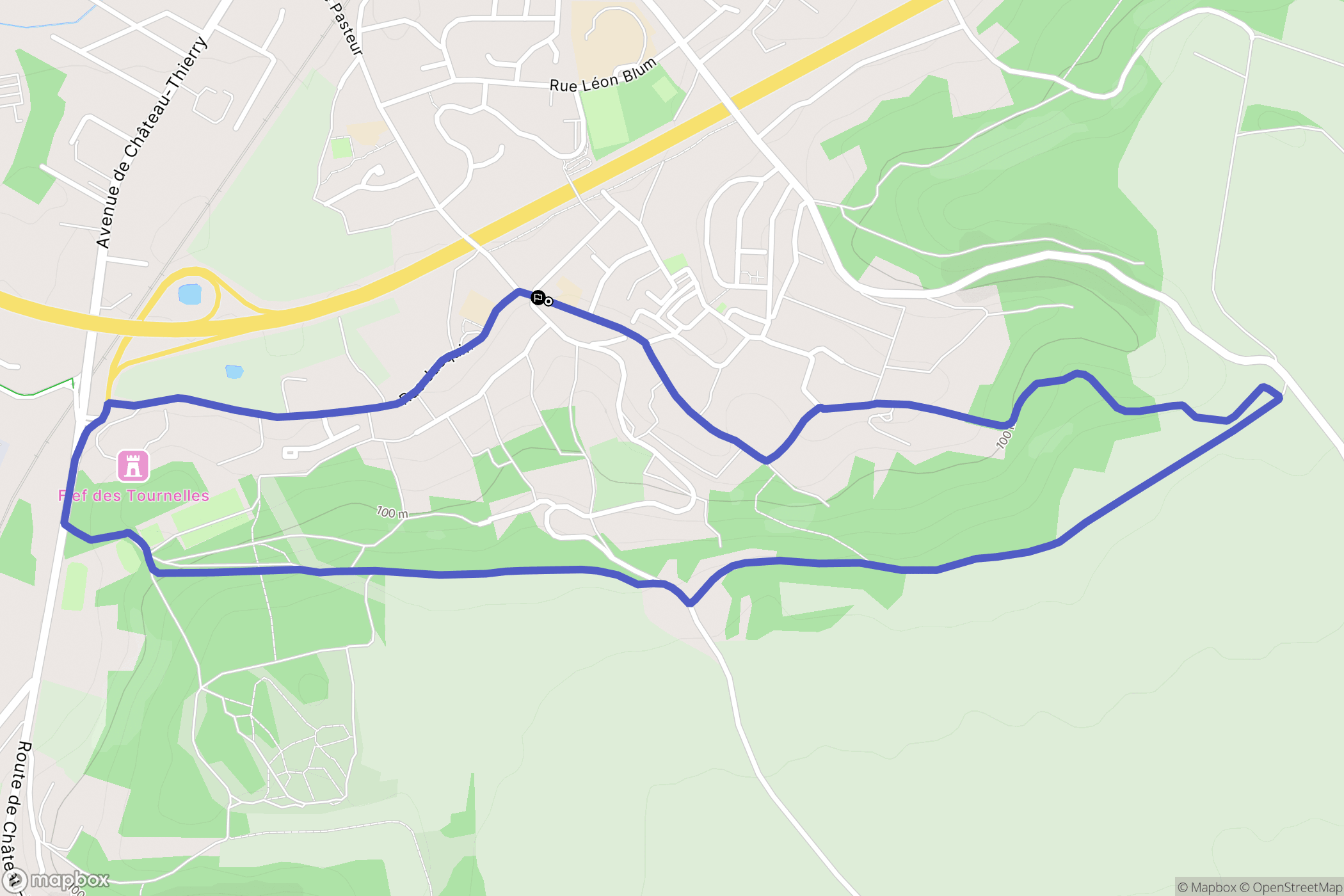 Belleu : carte du parcours de randonnée - France