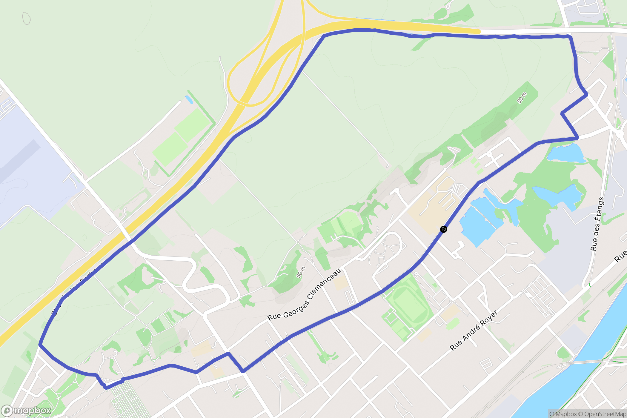 Margny-lès-Compiègne : carte du parcours de randonnée - France