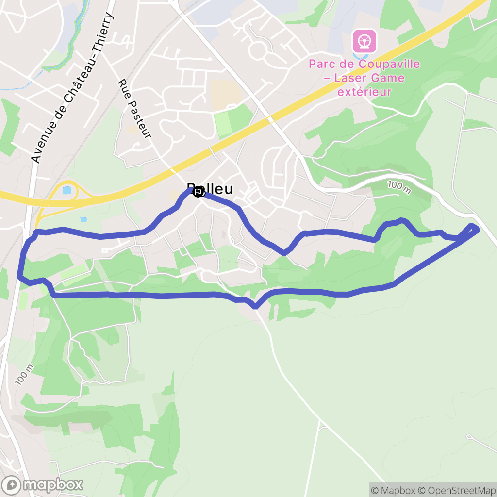 Belleu : carte du parcours de randonnée - France