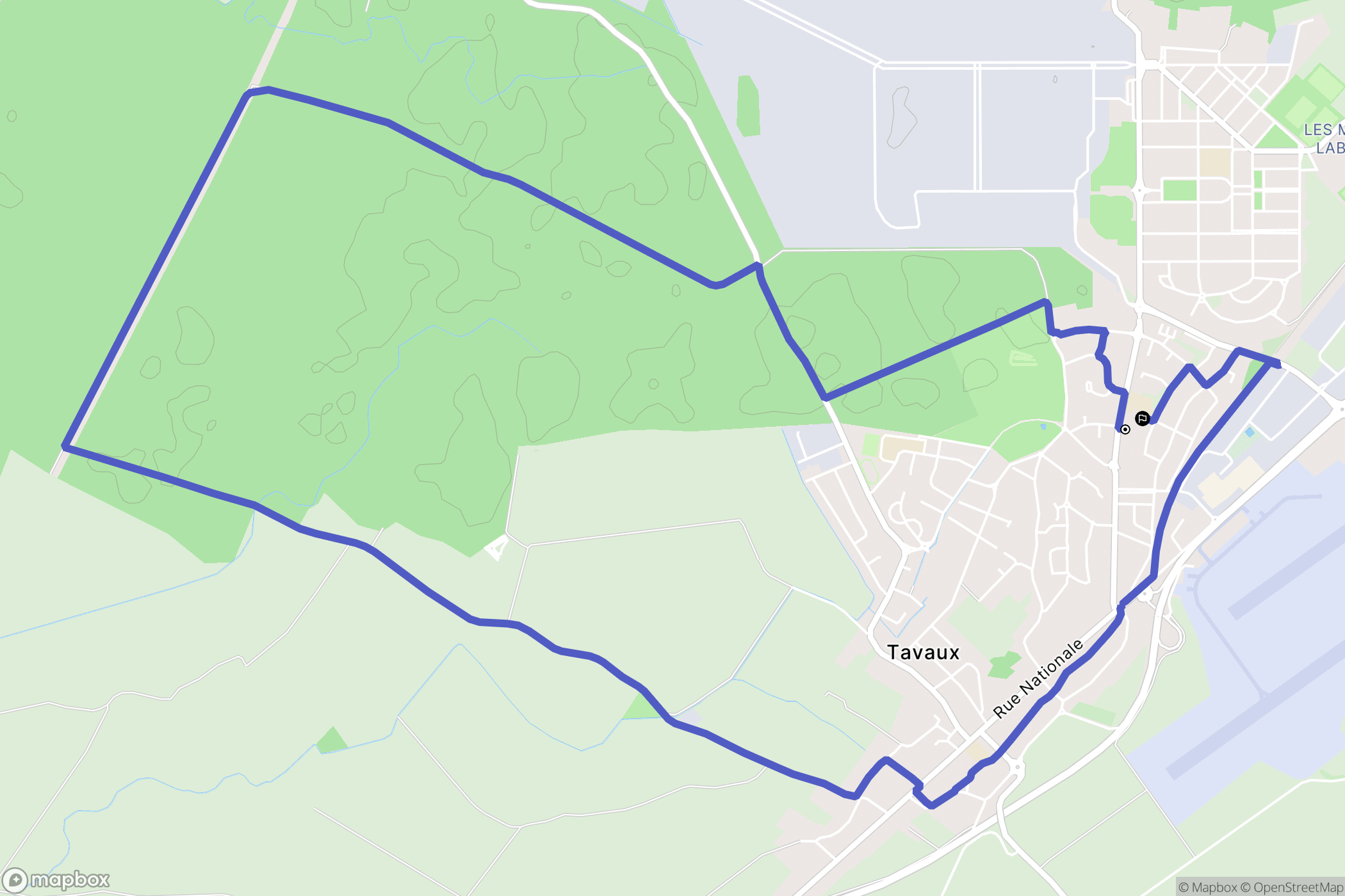 Tavaux : carte du parcours de randonnée - France