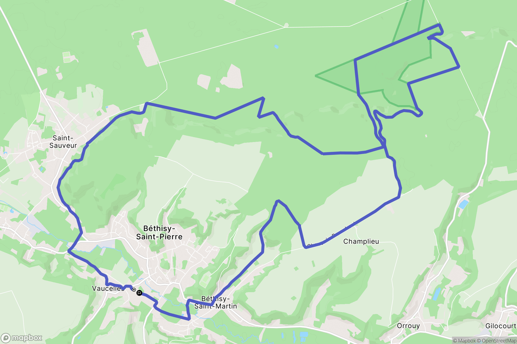 Béthisy-Saint-Pierre : carte du parcours de randonnée - France