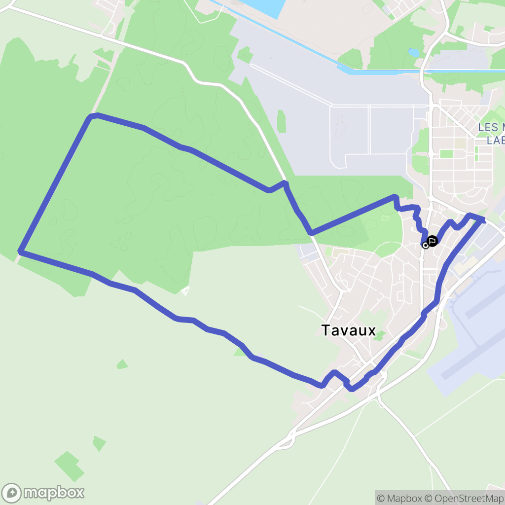Tavaux : carte du parcours de randonnée - France