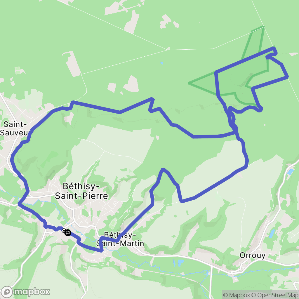 Béthisy-Saint-Pierre : carte du parcours de randonnée - France