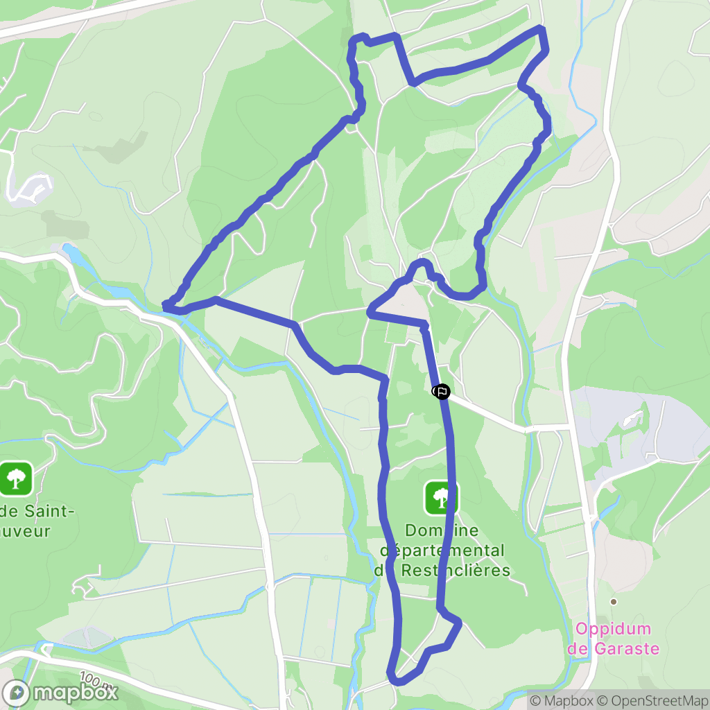Prades-le-Lez : carte du parcours de randonnée - France