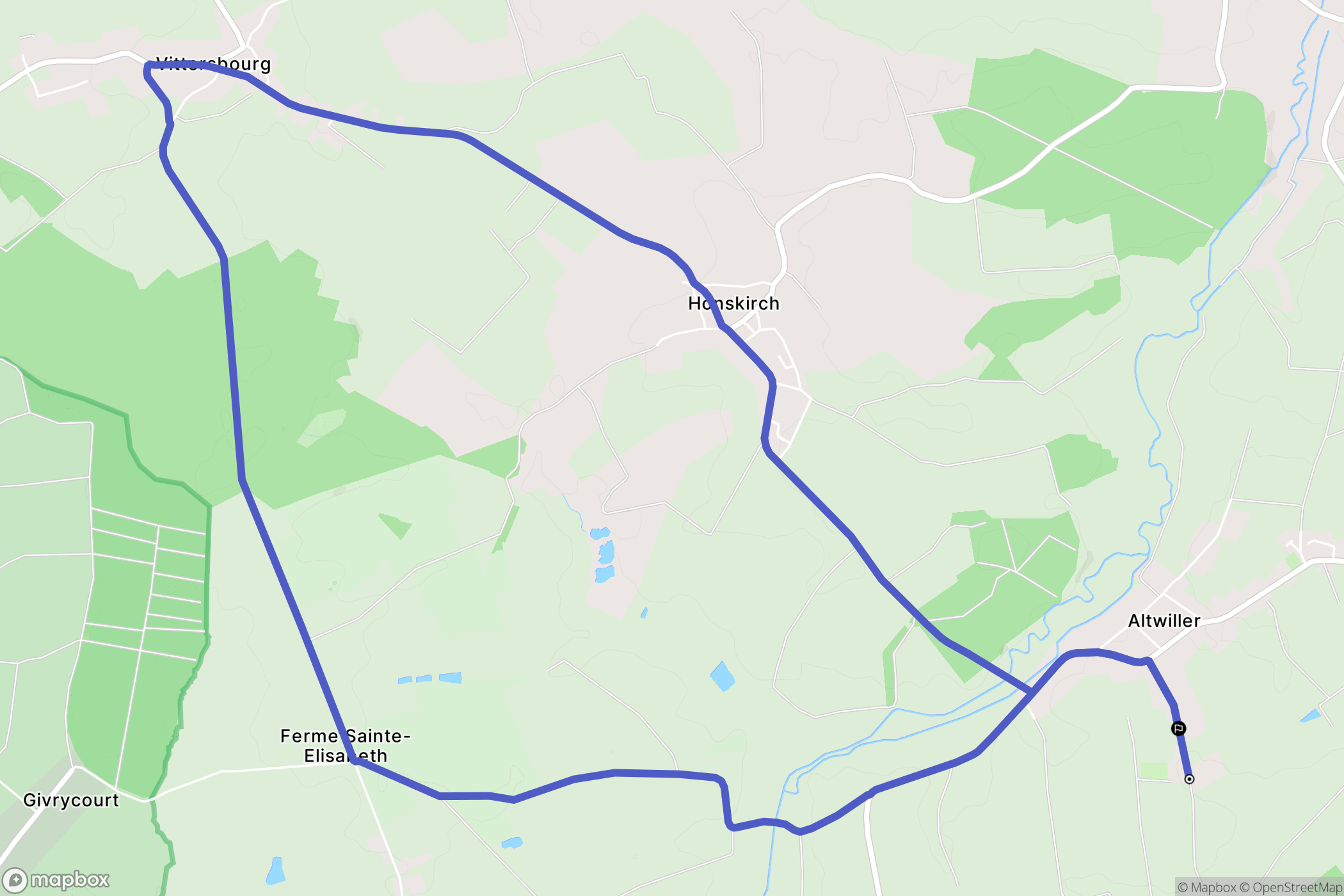 Altwiller : carte du parcours de randonnée - France
