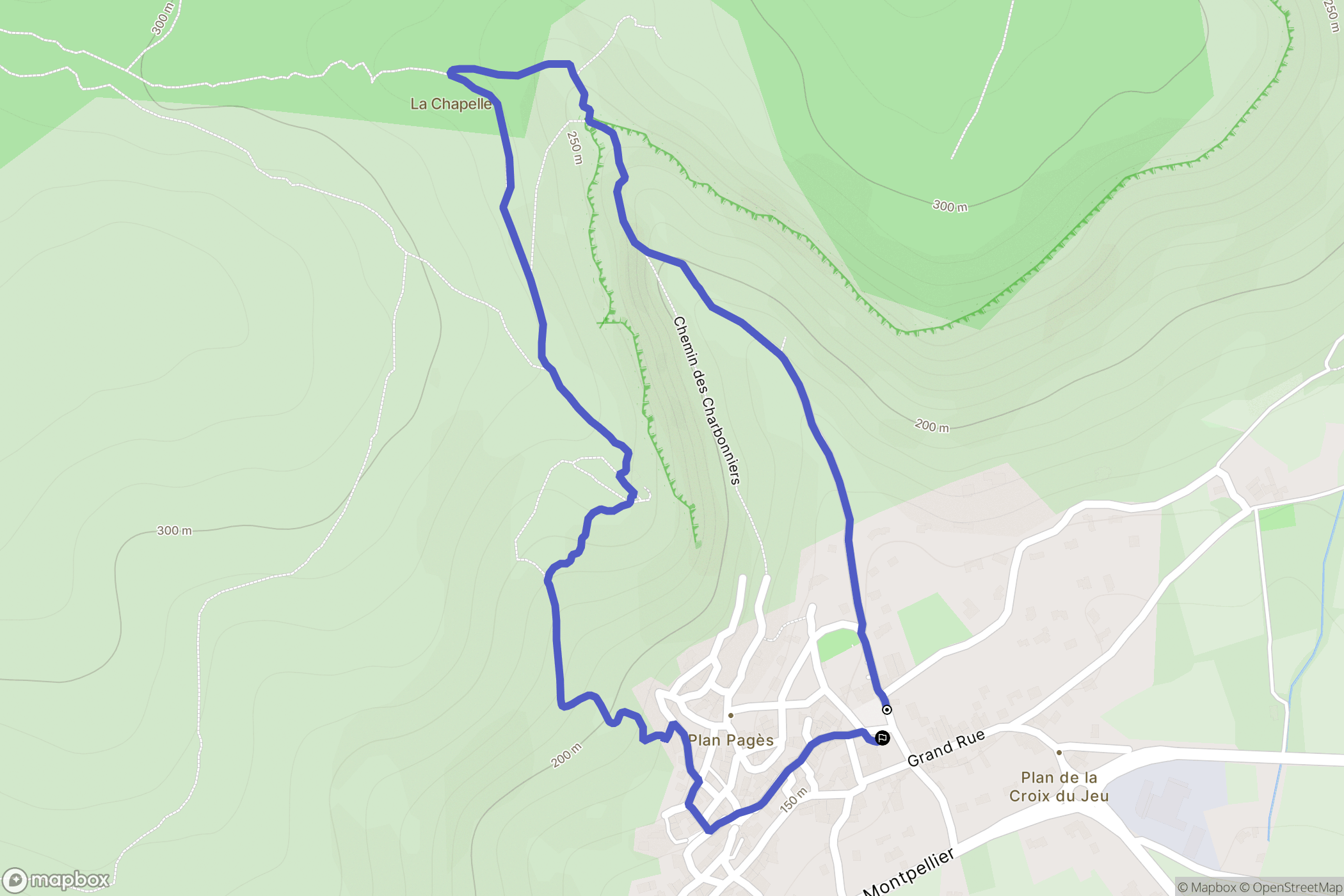 Corconne : carte du parcours de randonnée - France