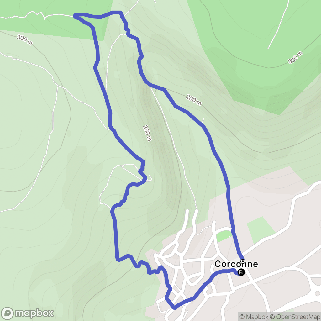 Corconne : carte du parcours de randonnée - France