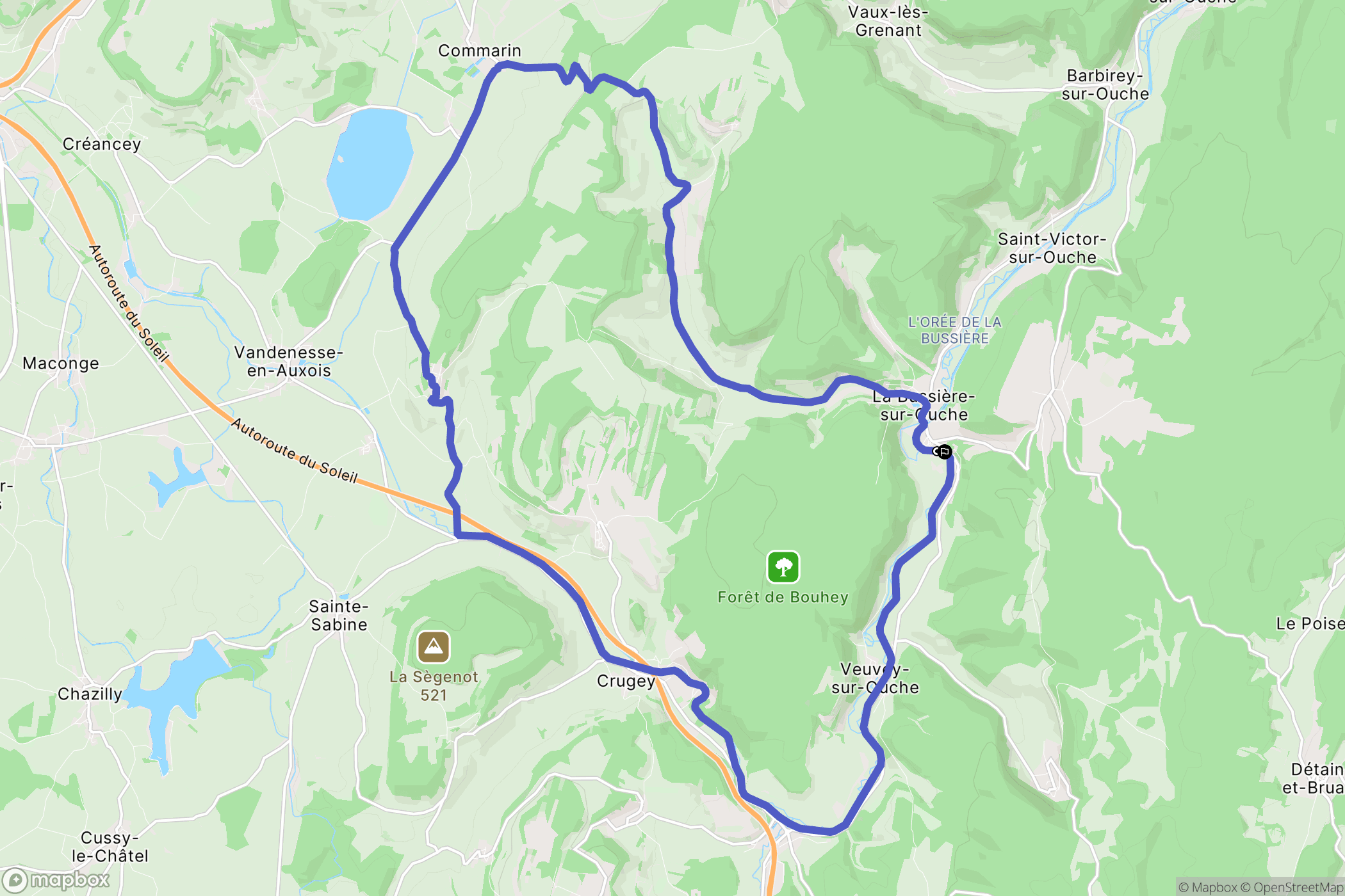 La Bussière-sur-Ouche: routekaart voor buitenactiviteiten - France