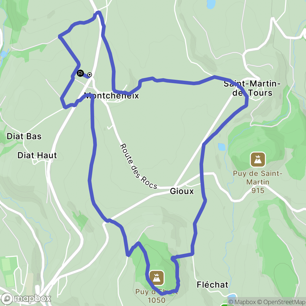 Rochefort-Montagne : carte du parcours de randonnée - France