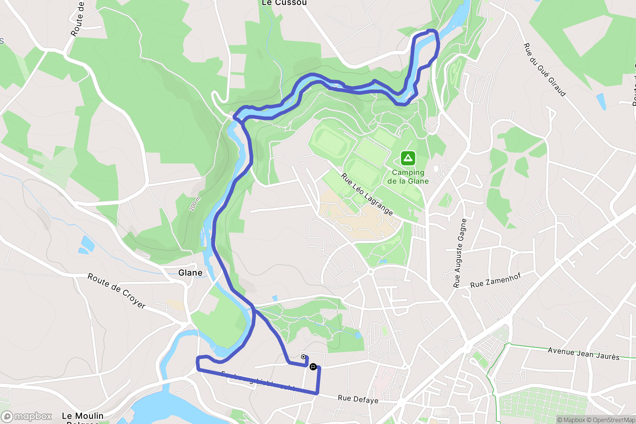 Saint-Junien : carte du parcours de randonnée - France