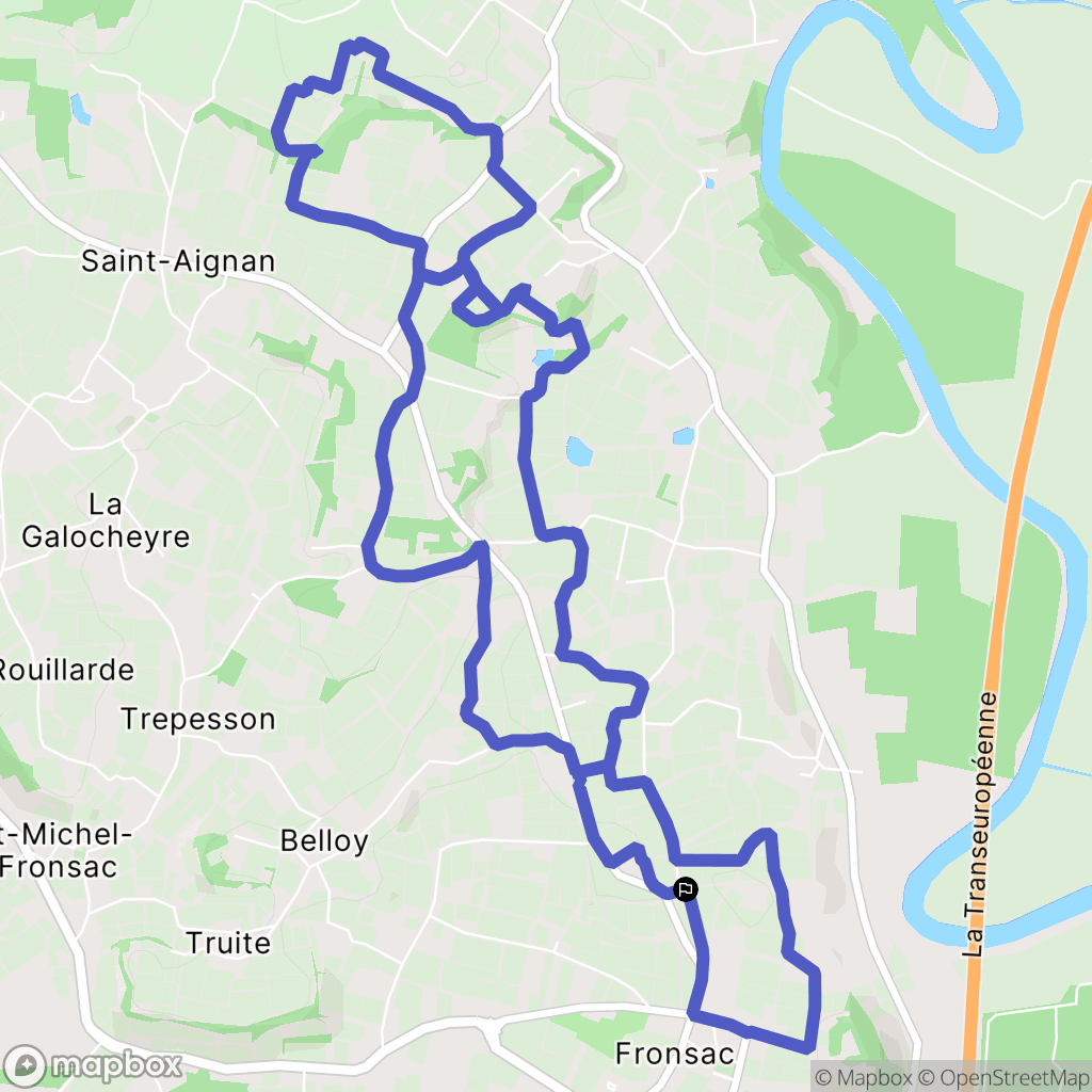 Fronsac : carte du parcours de randonnée - France