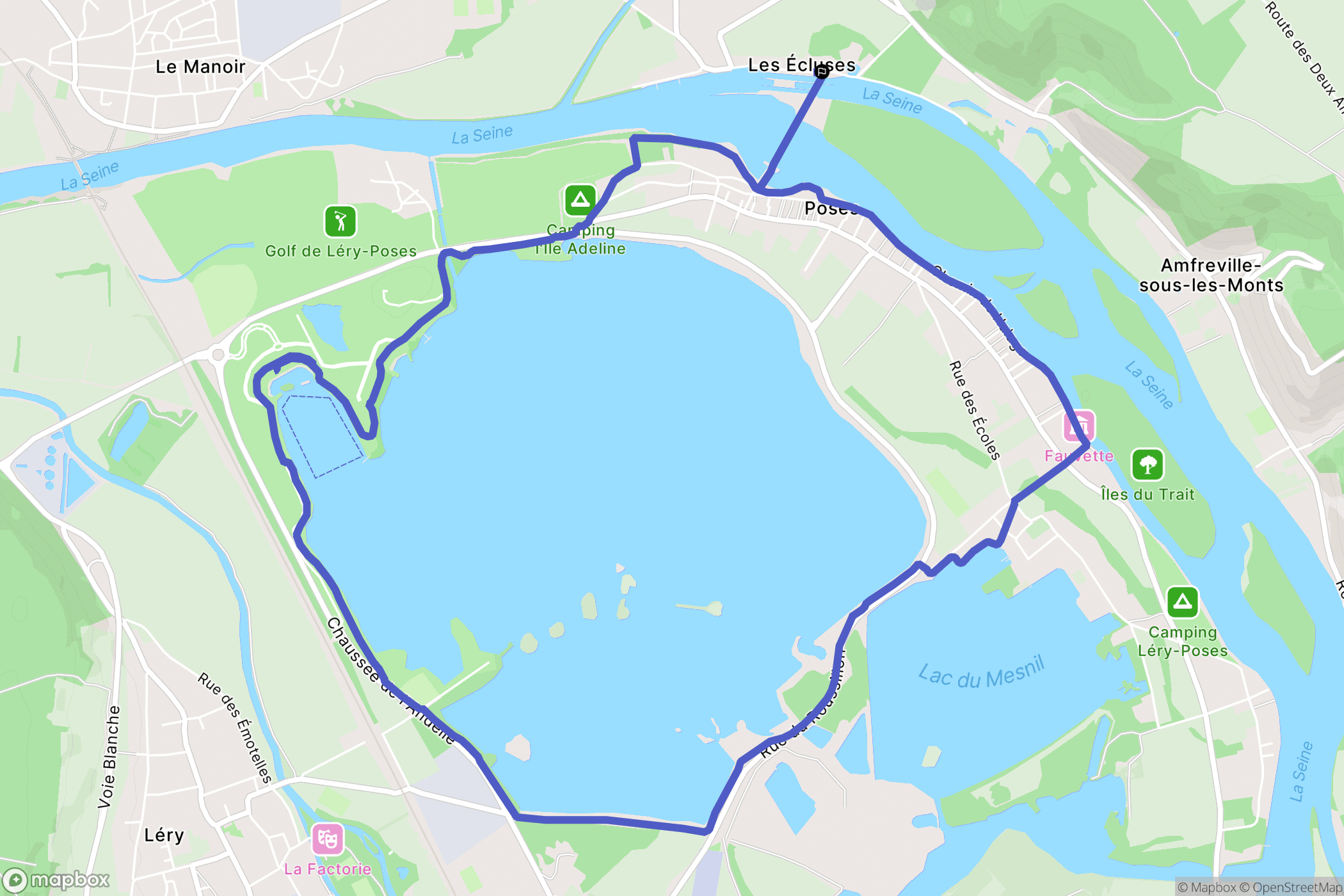 Amfreville-sous-les-Monts : carte du parcours de randonnée - France
