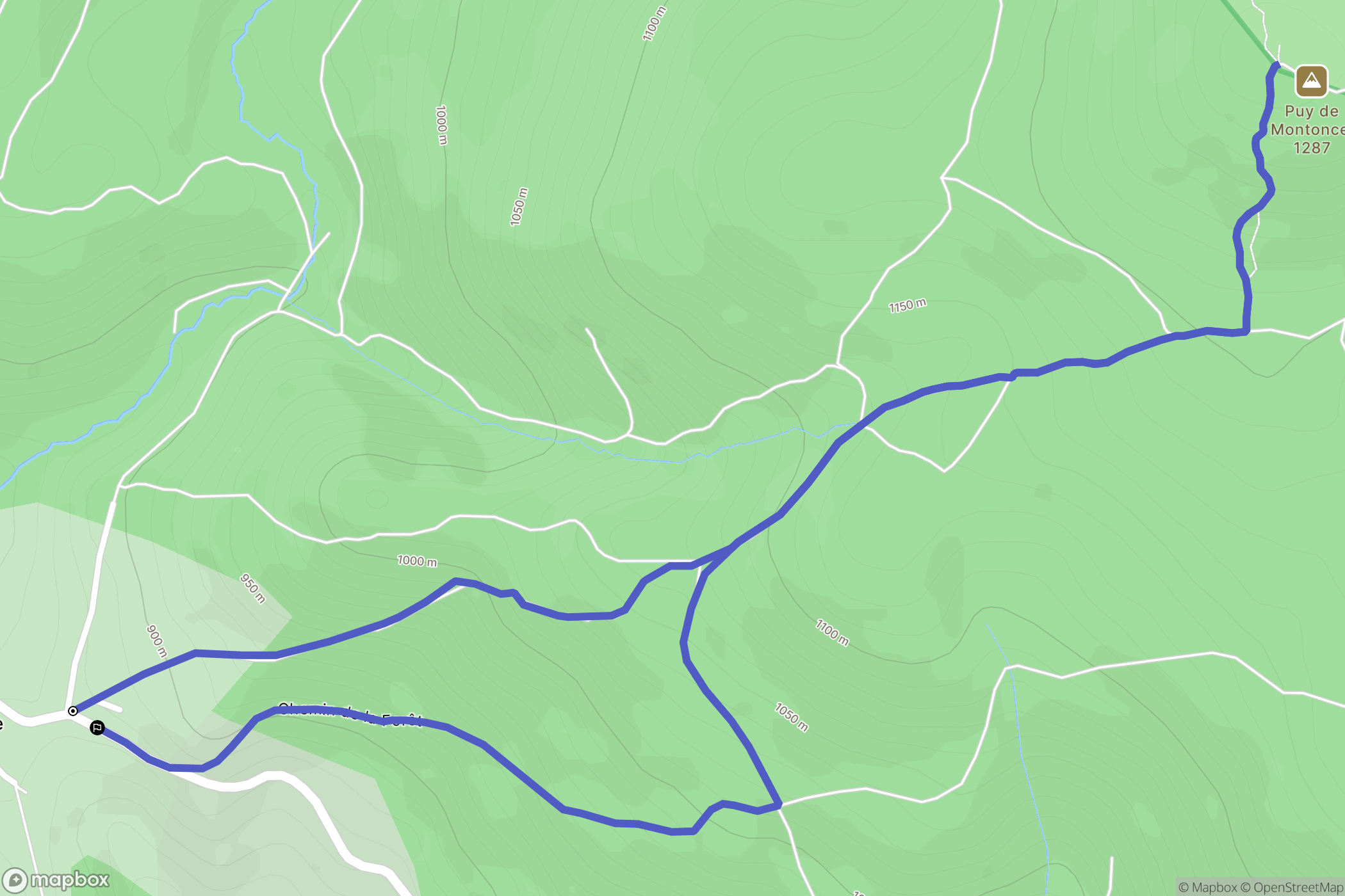 Celles-sur-Durolle : carte du parcours de randonnée - France