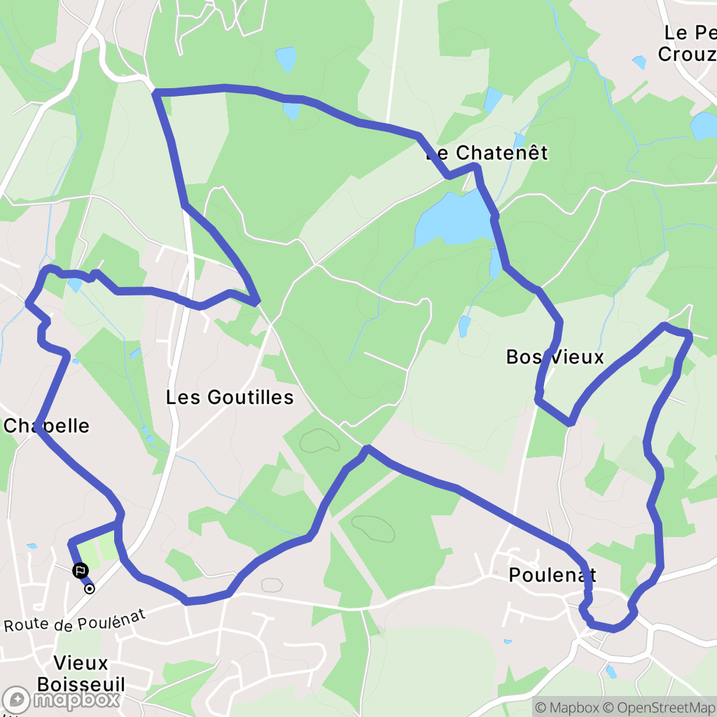 Boisseuil : carte du parcours de randonnée - France