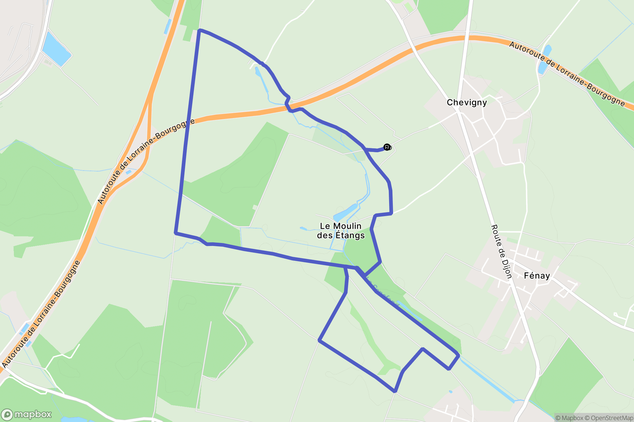 Fénay : carte du parcours de randonnée - France