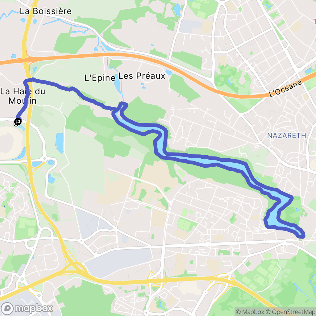 Beaucouzé : carte du parcours de randonnée - France