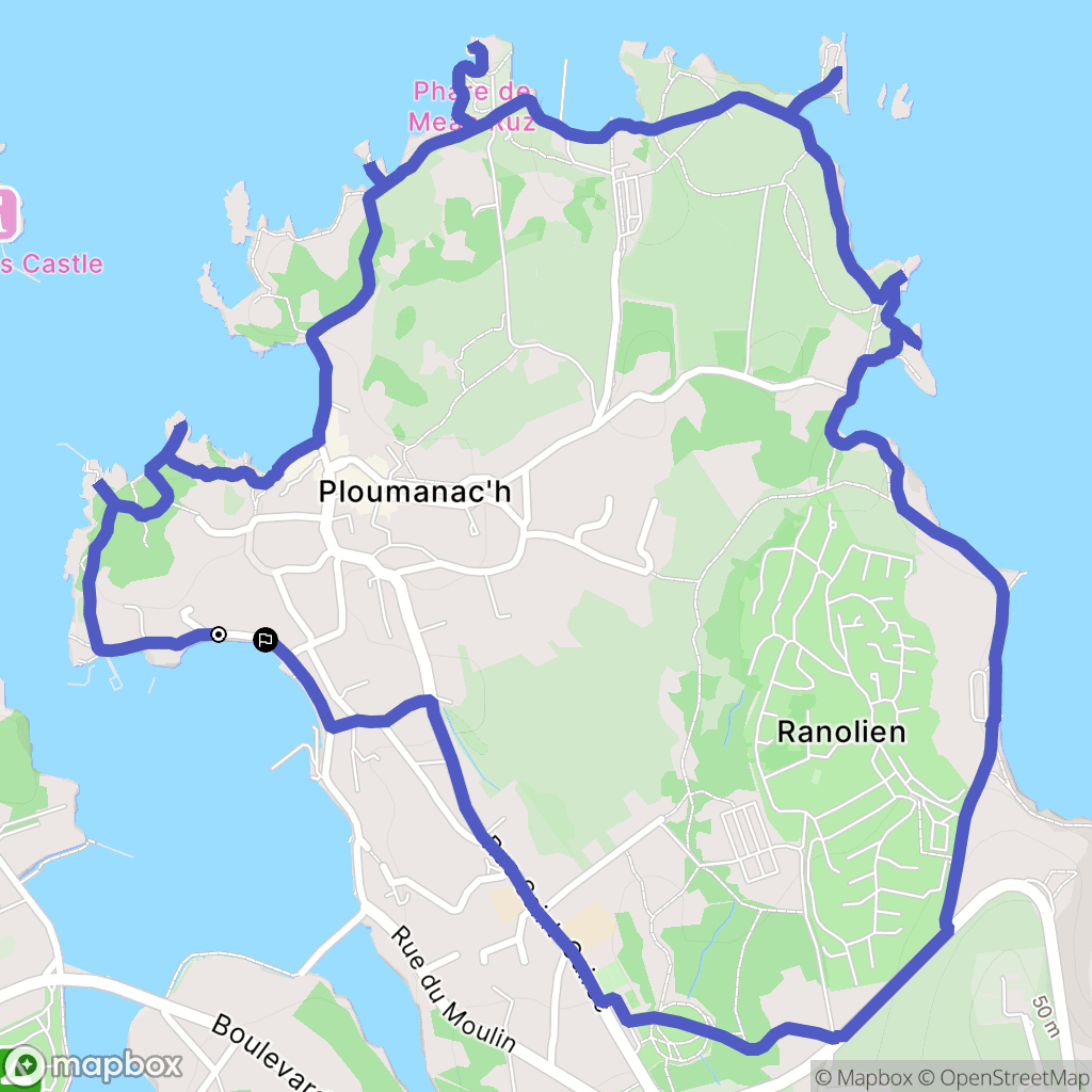Perros-Guirec : carte du parcours de randonnée - France