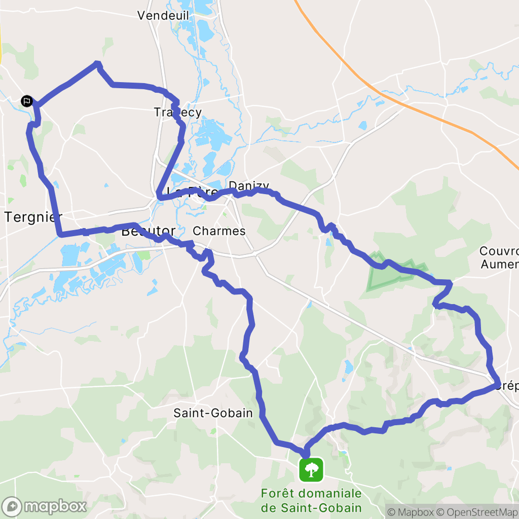 Liez : carte du parcours de randonnée - France