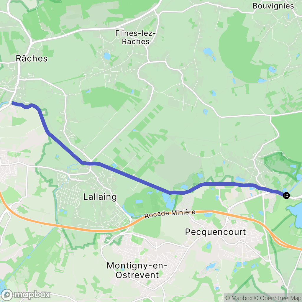 Pecquencourt : carte du parcours de randonnée - France