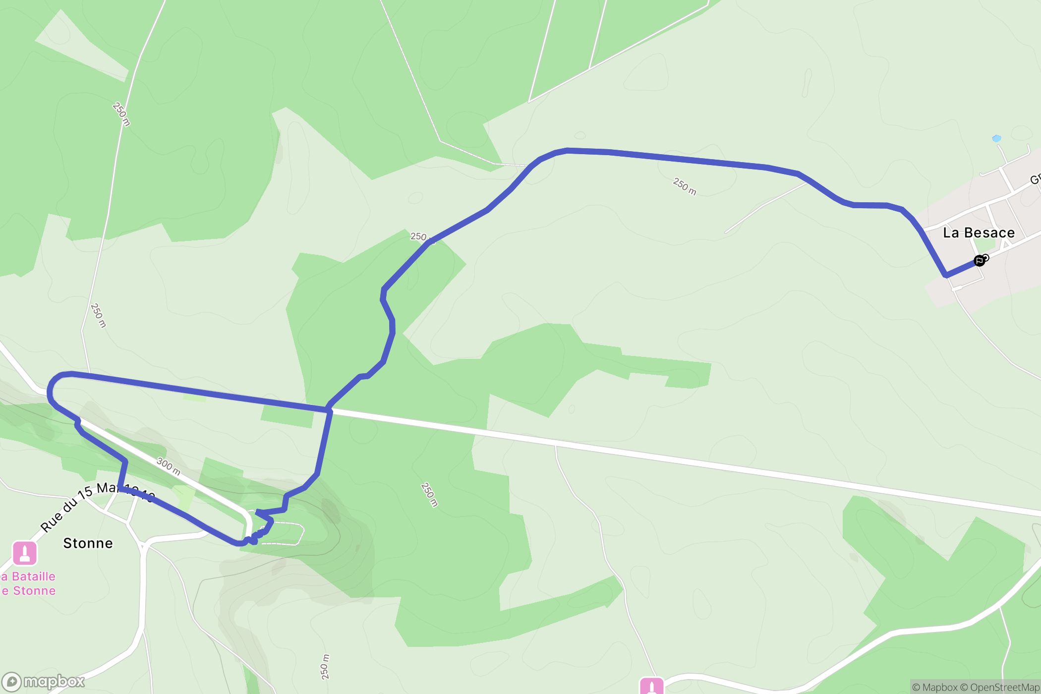 La Besace : carte du parcours de randonnée - France