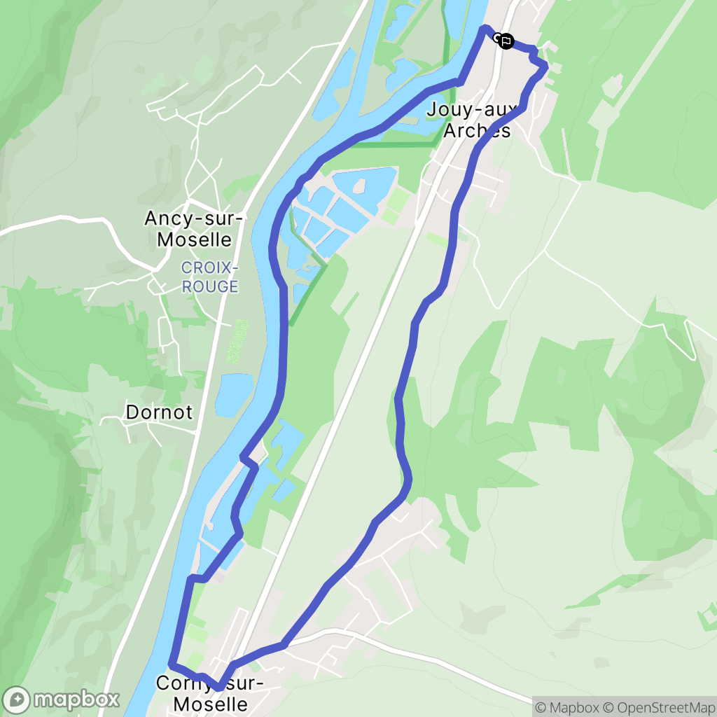 Jouy-aux-Arches : carte du parcours de randonnée - France