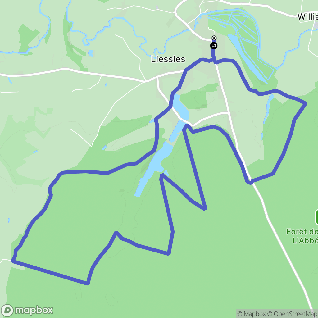 Liessies : carte du parcours de randonnée - France