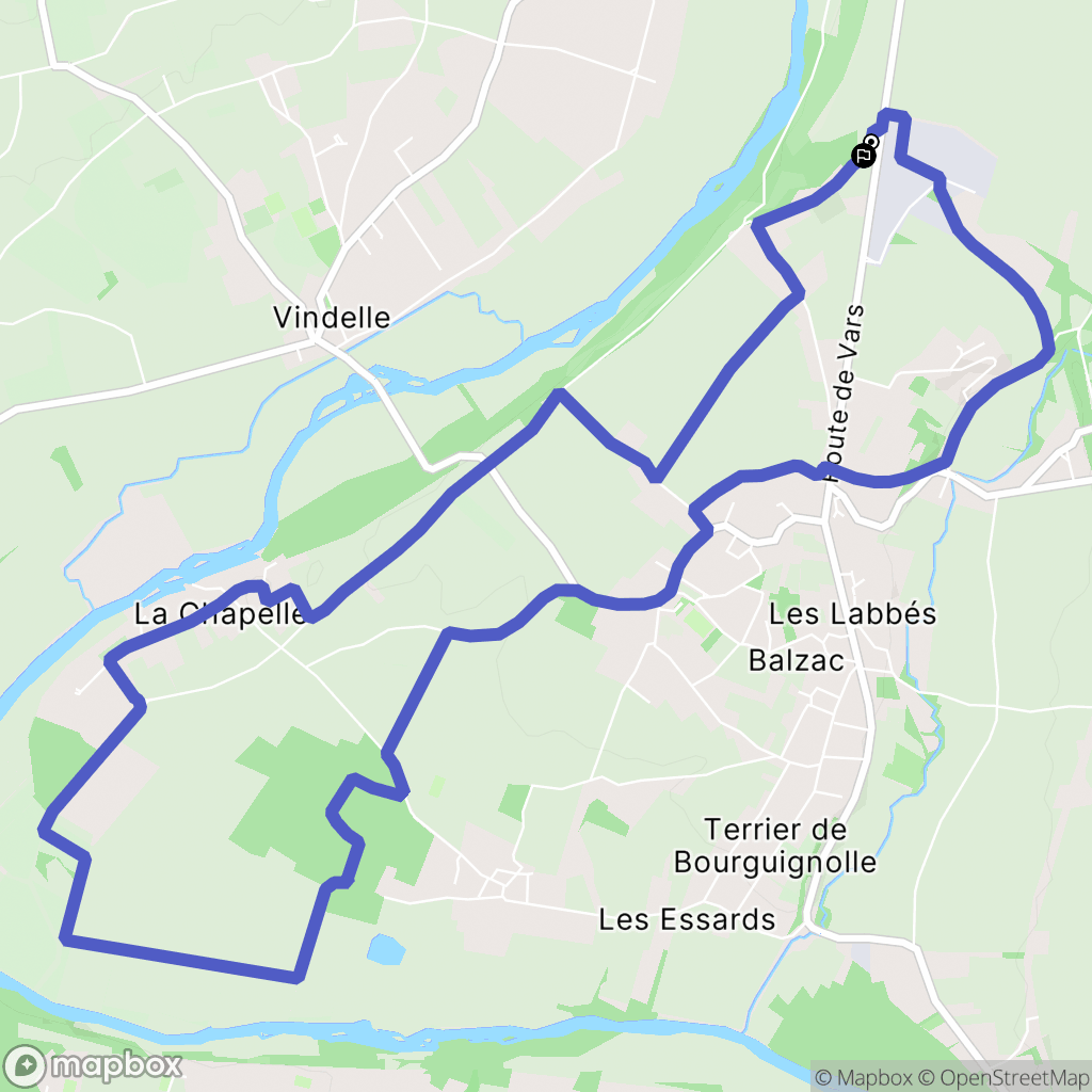 Balzac : carte du parcours de randonnée - France