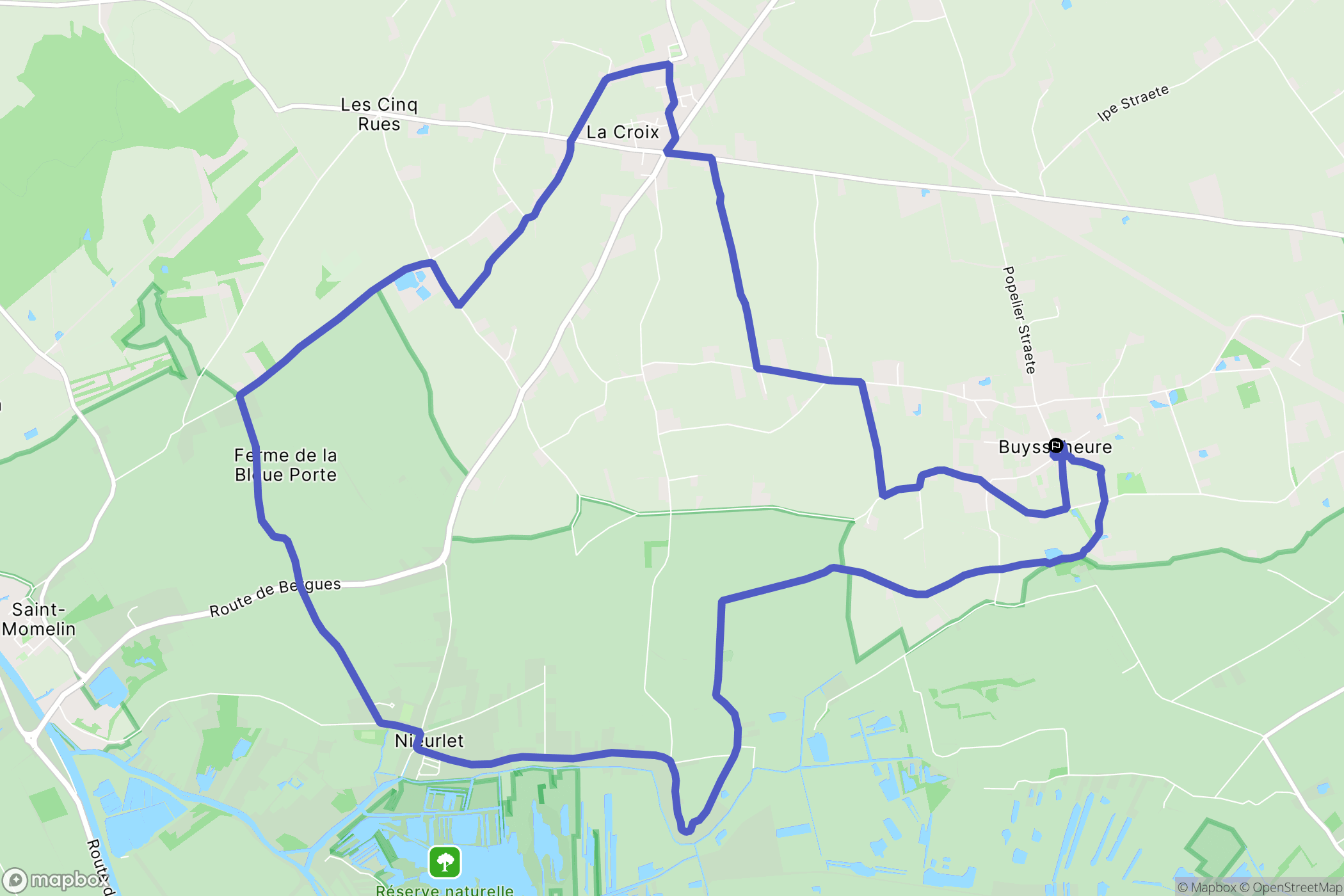 Buysscheure : carte du parcours de randonnée - France