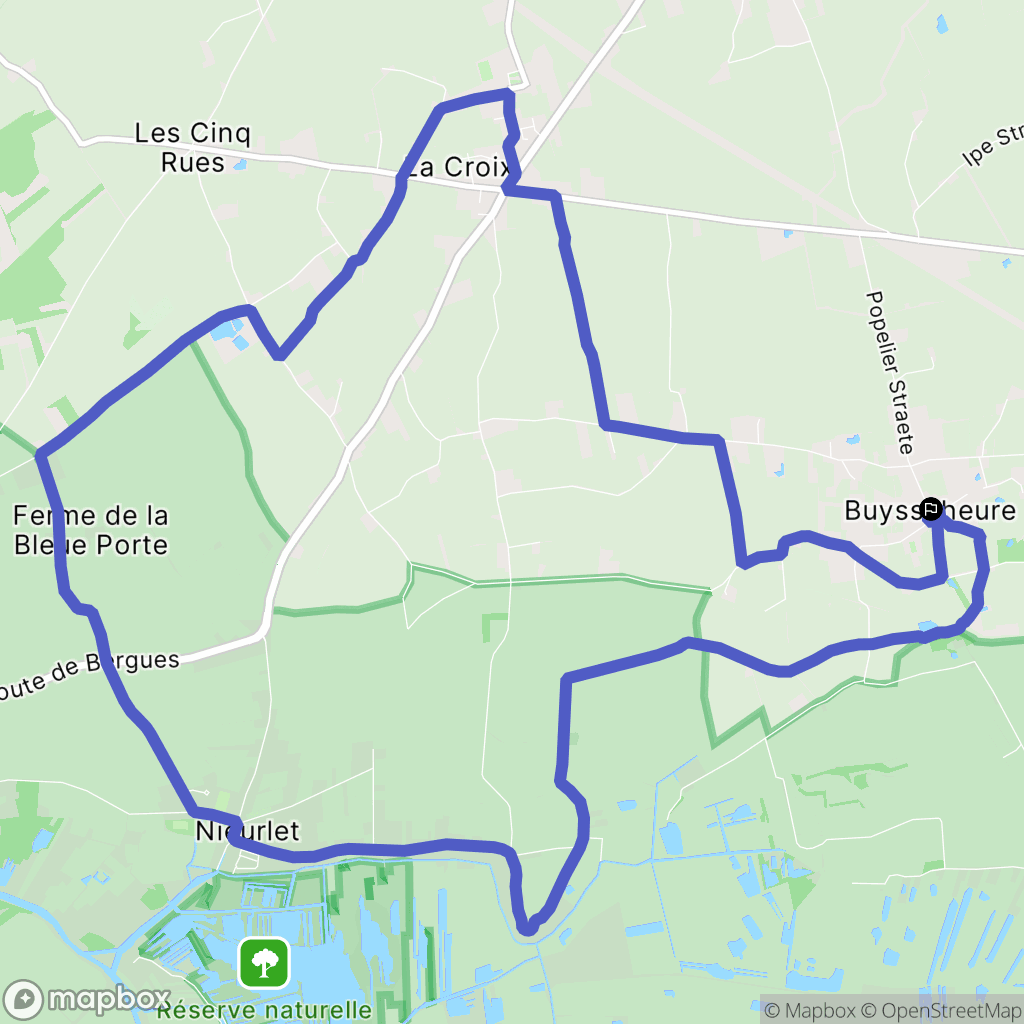 Buysscheure : carte du parcours de randonnée - France