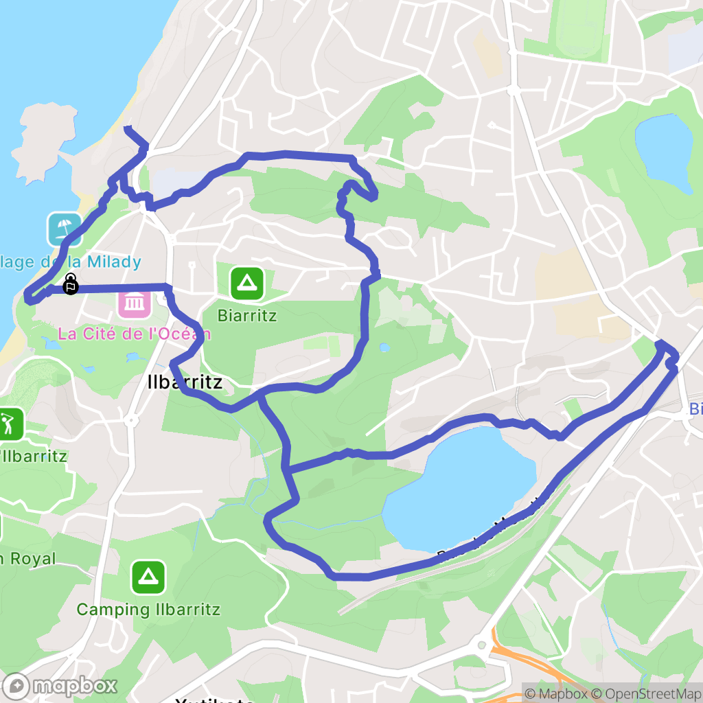 Biarritz : carte du parcours de randonnée - France