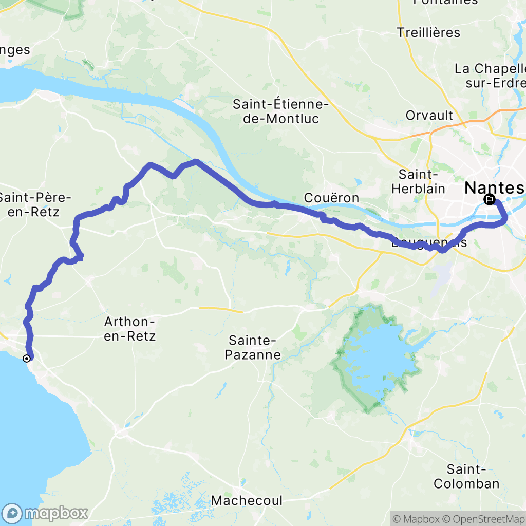 La Bernerie-en-Retz : carte du parcours de randonnée - France