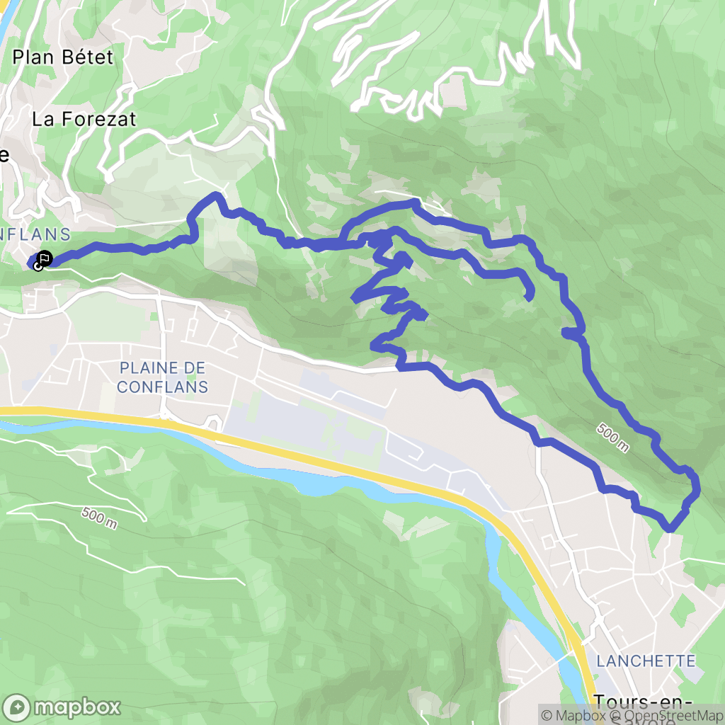 Albertville : carte du parcours de randonnée - France
