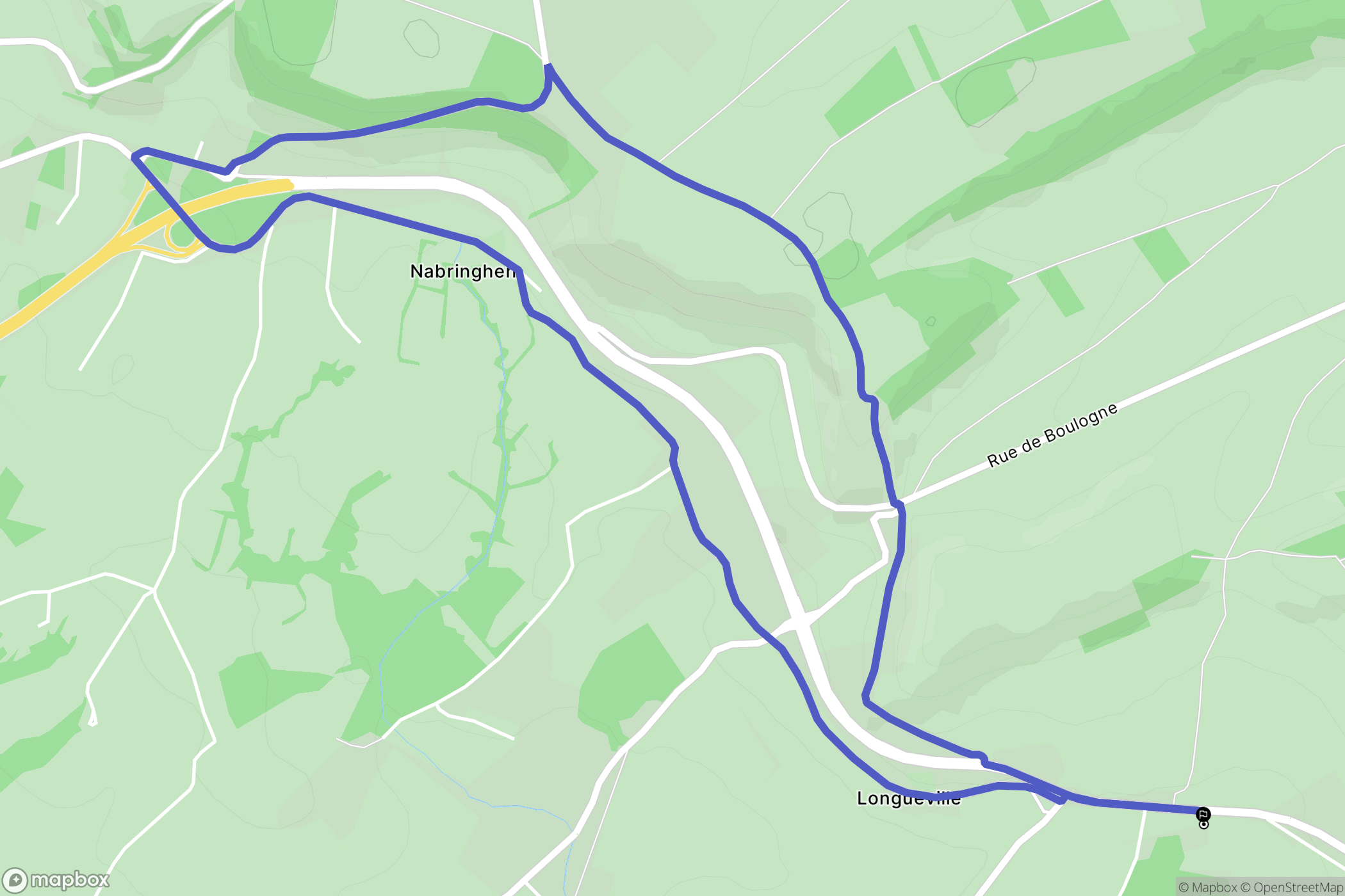 Longueville : carte du parcours de randonnée - France