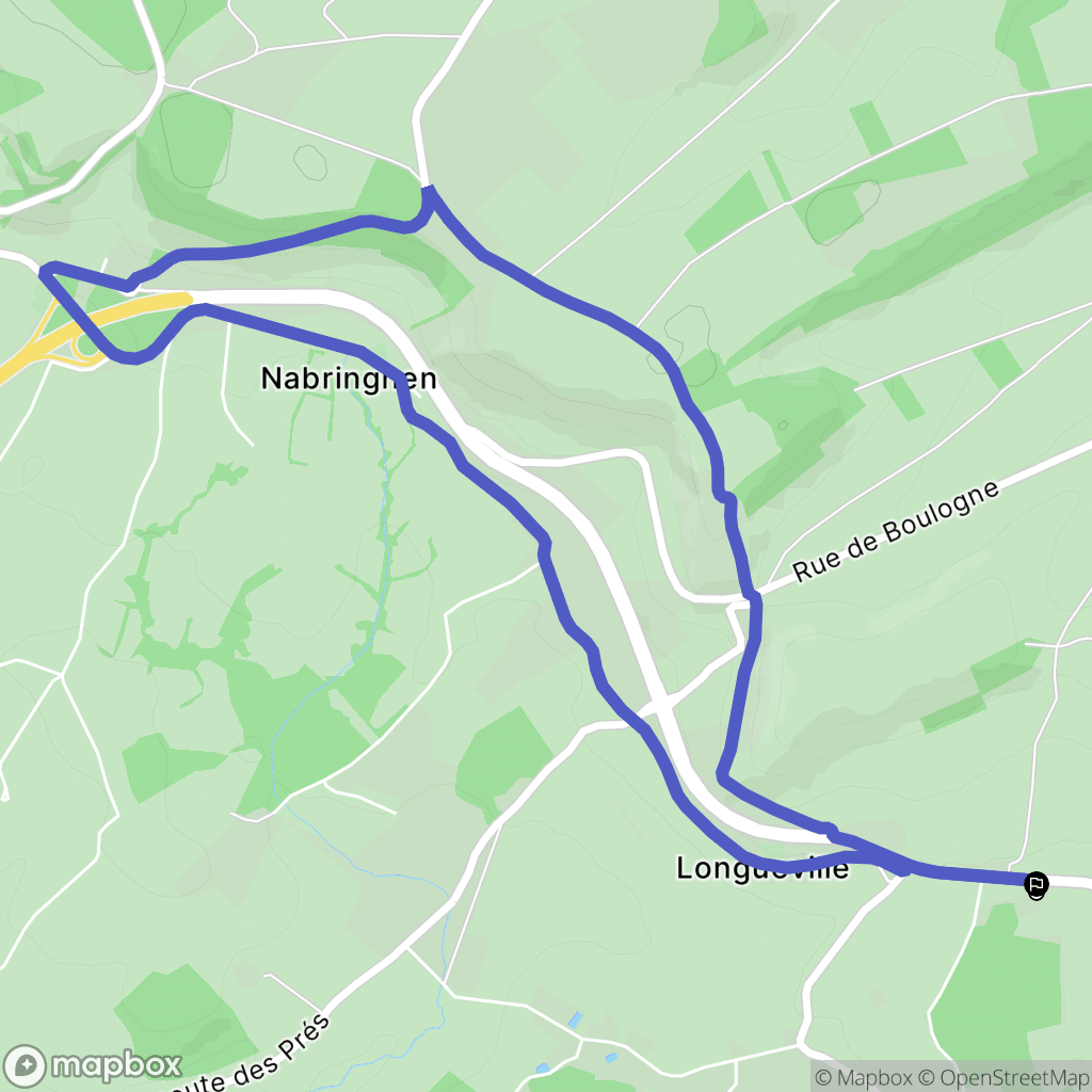 Longueville : carte du parcours de randonnée - France