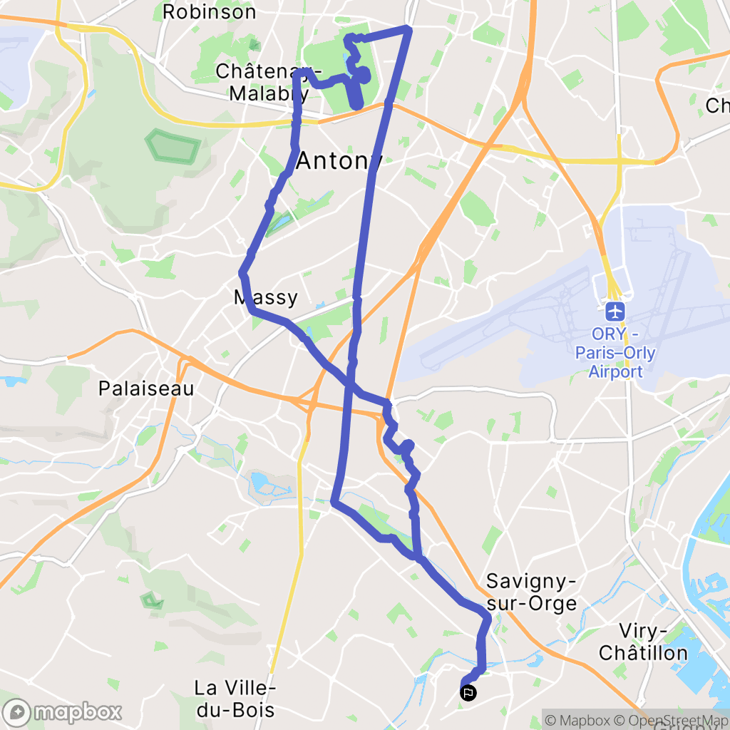 Villemoisson-sur-Orge : carte du parcours de randonnée - France