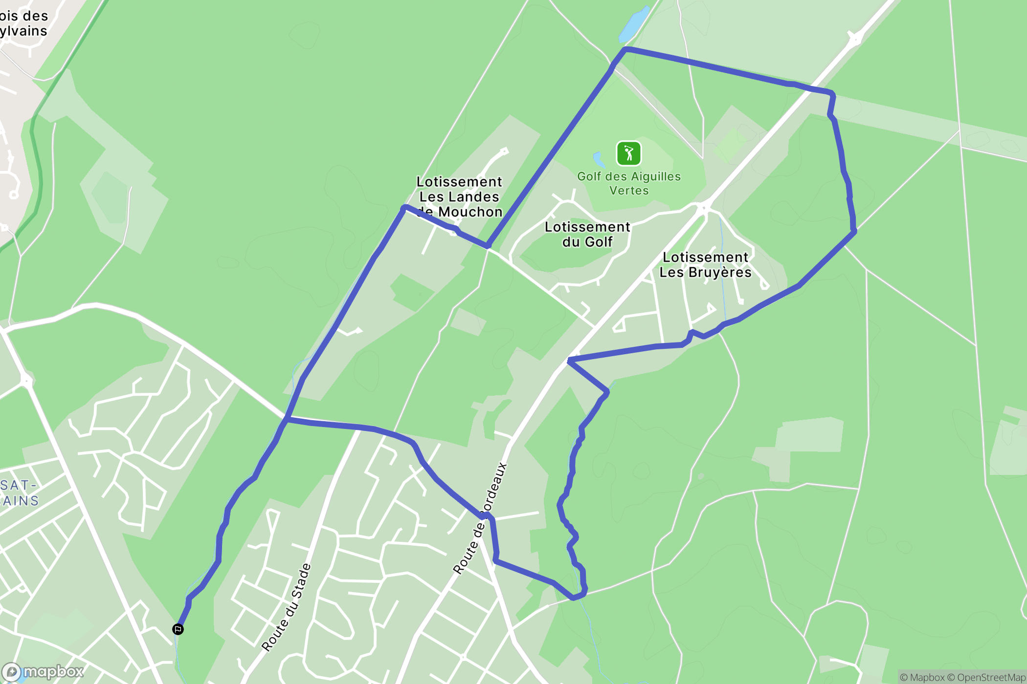 Lanton : carte du parcours de randonnée - France