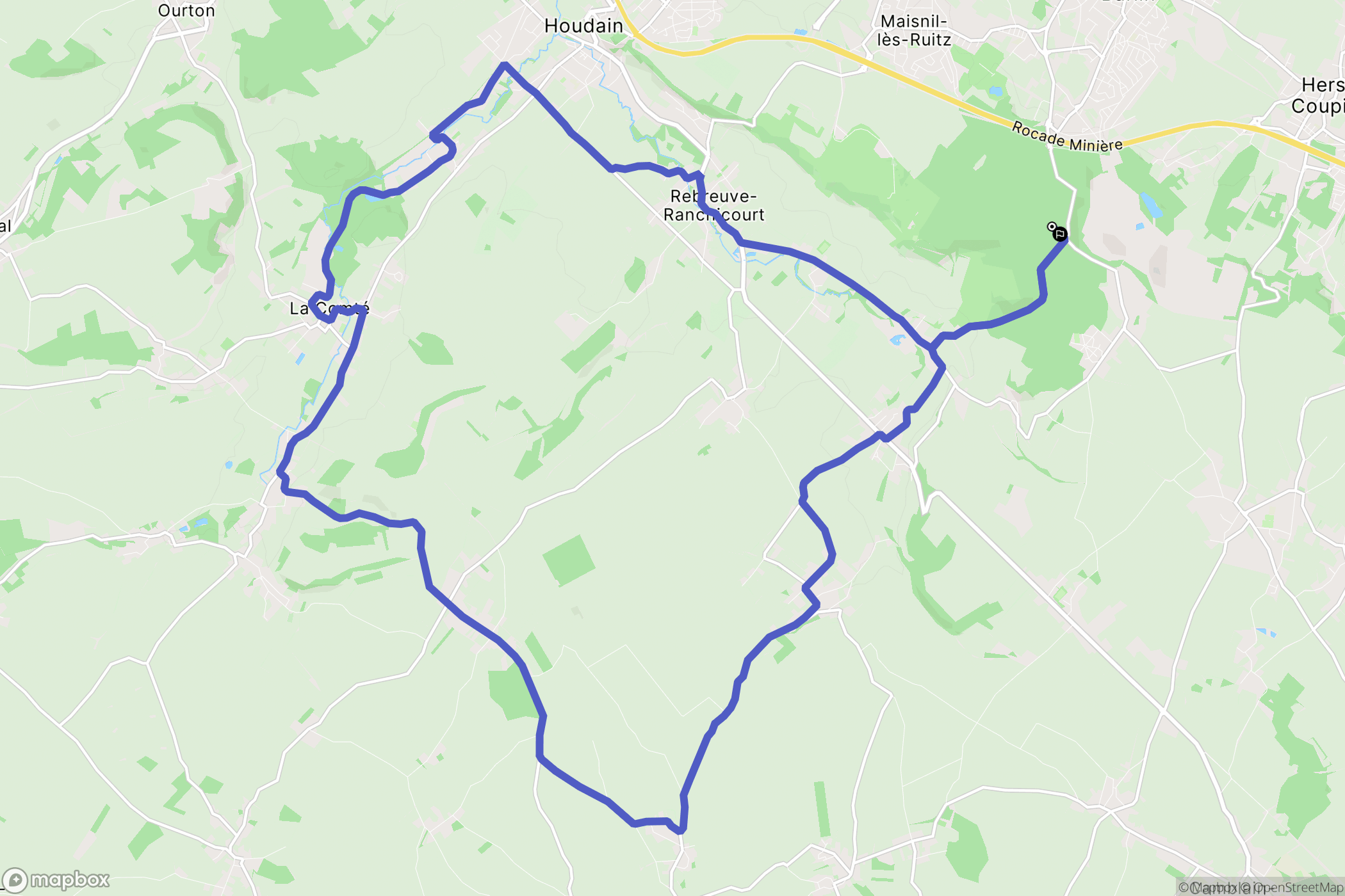Fresnicourt-le-Dolmen : carte du parcours de randonnée - France