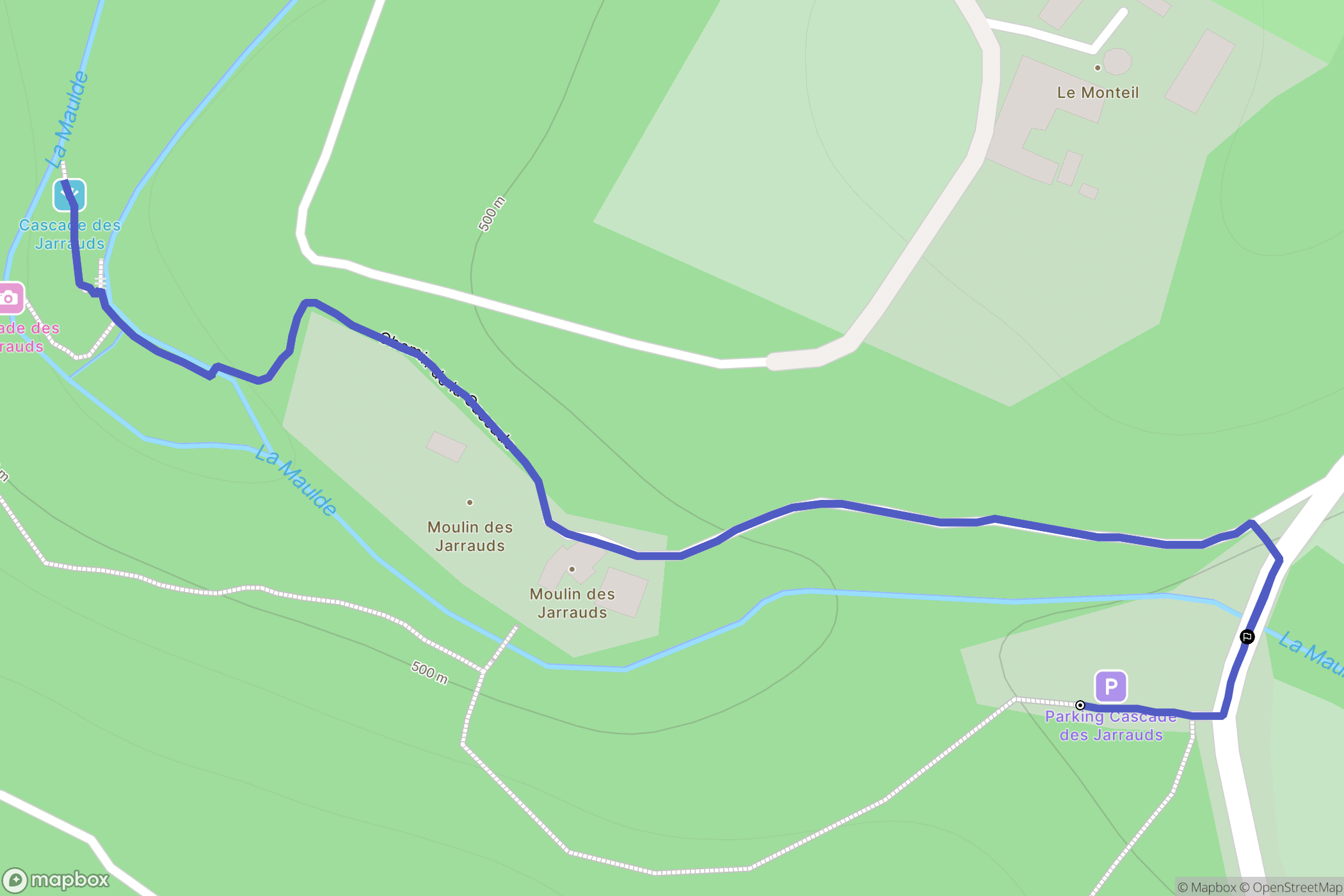 Saint-Martin-Château : carte du parcours de randonnée - France