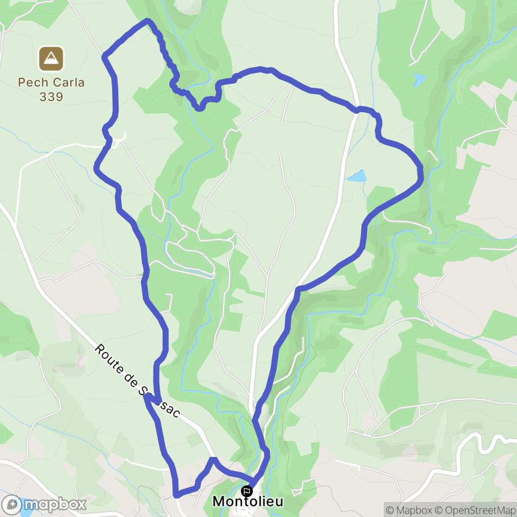 Montolieu : carte du parcours de randonnée - France