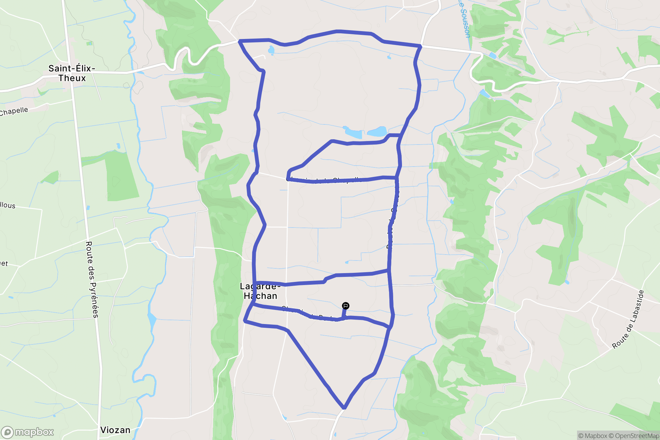 Lagarde-Hachan : carte du parcours de randonnée - France