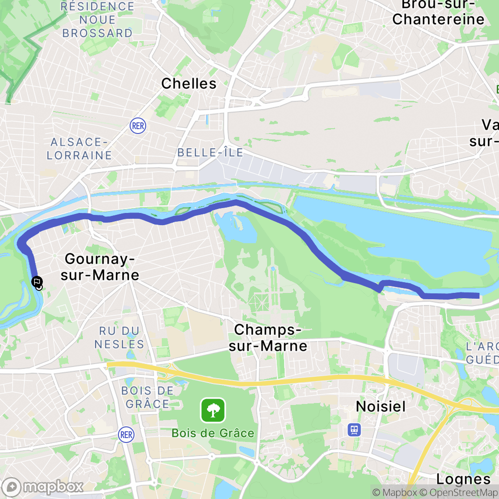 Gournay-sur-Marne : carte du parcours de randonnée - France