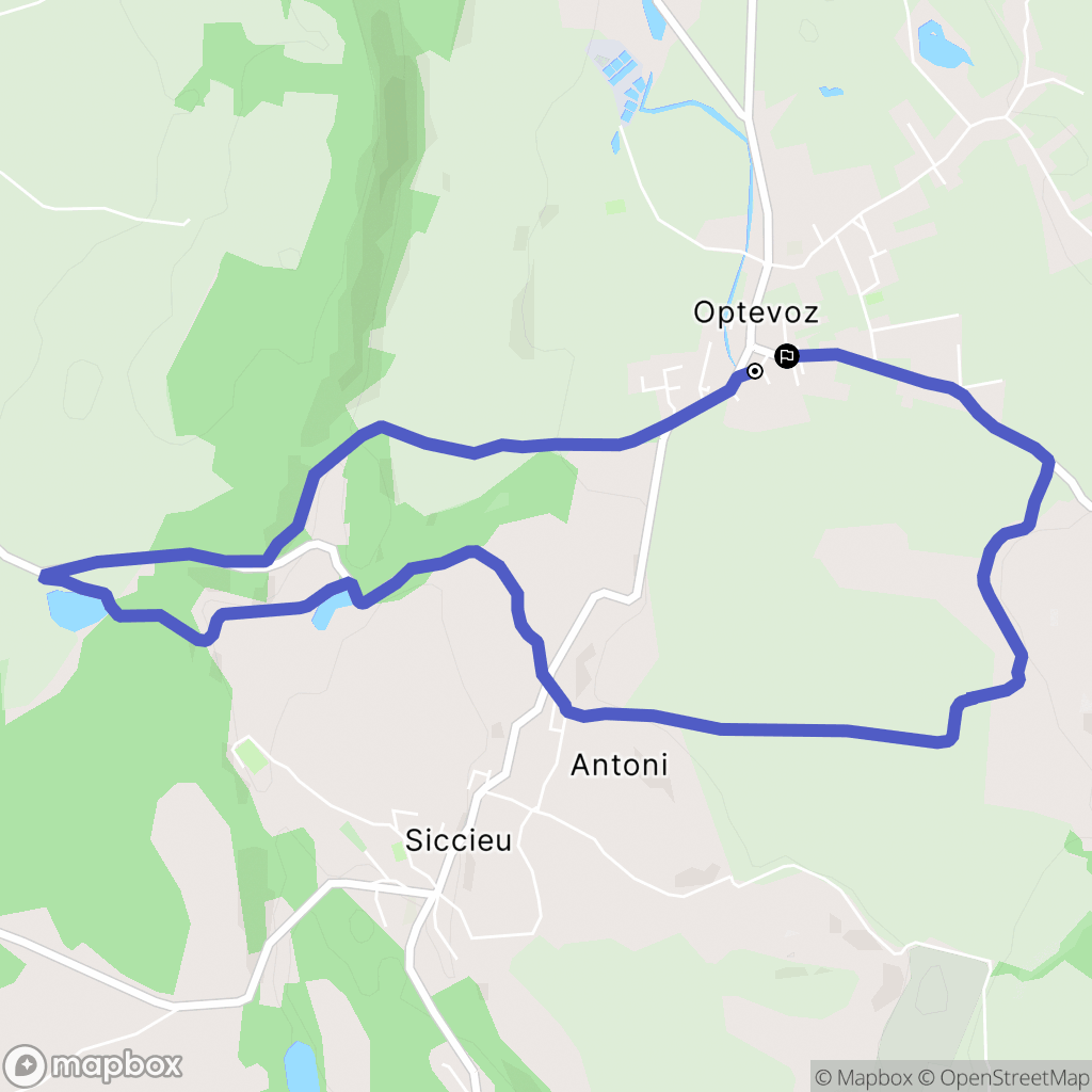 Optevoz : carte du parcours de randonnée - France