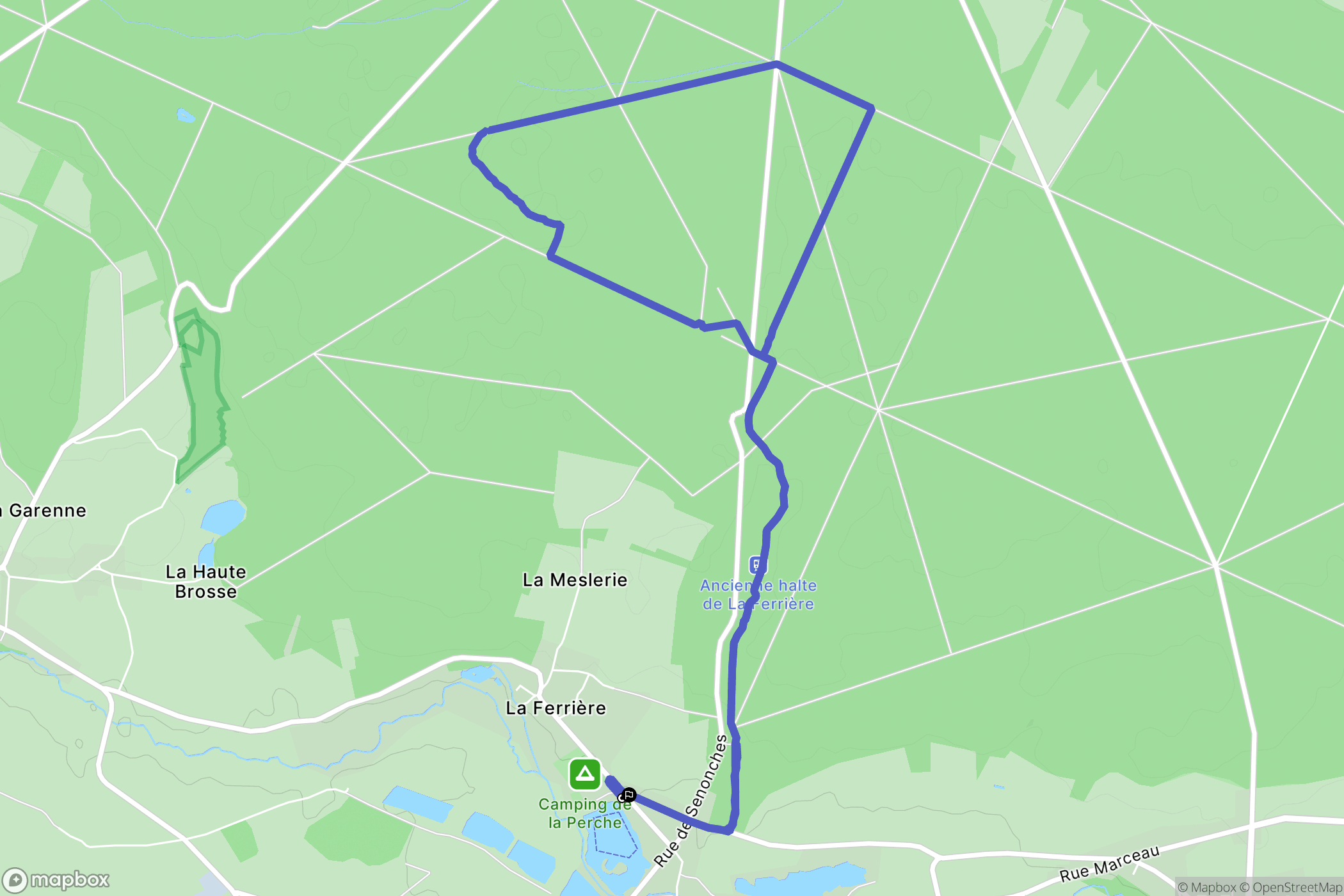 Fontaine-Simon : carte du parcours de randonnée - France