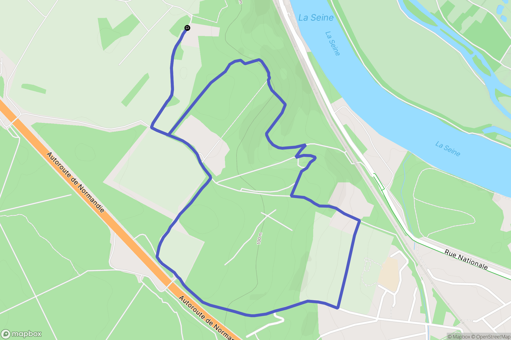 Rosny-sur-Seine : carte du parcours de randonnée - France