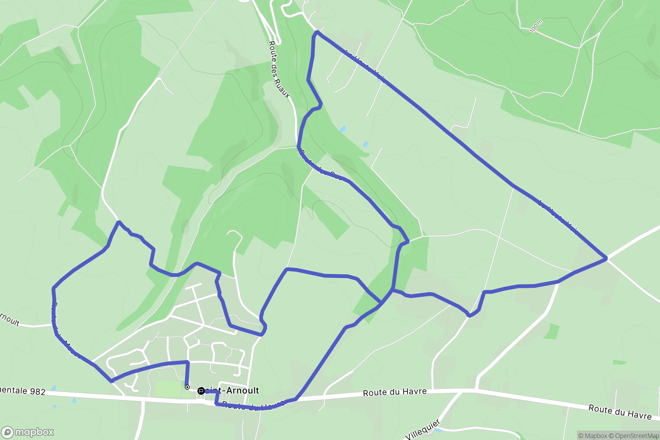 Saint-Arnoult : carte du parcours de randonnée - France