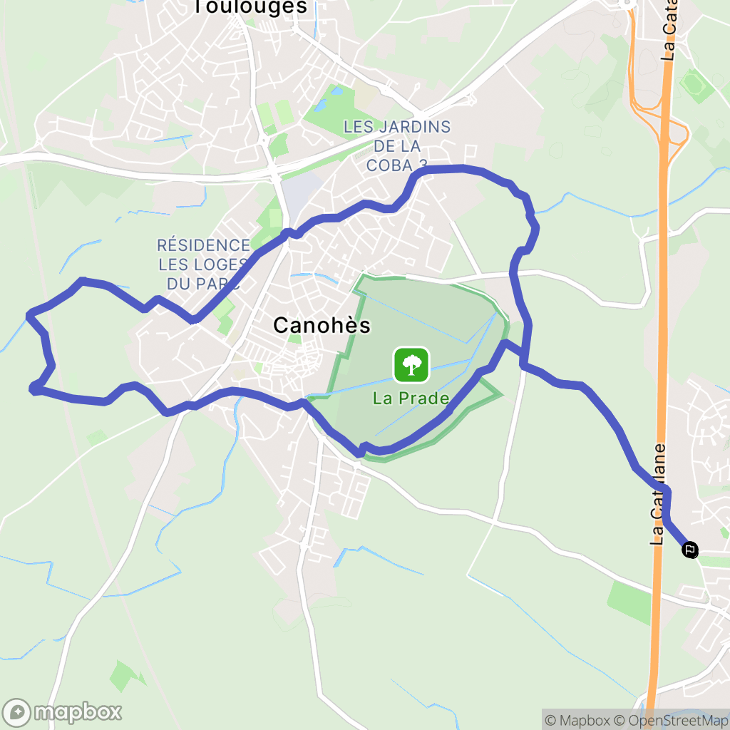 Pollestres : carte du parcours de randonnée - France