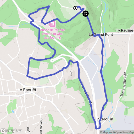 Le Faouët : carte du parcours de randonnée - France