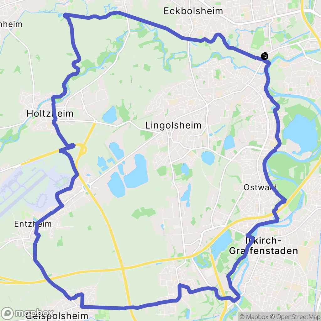 Strasbourg : carte du parcours de randonnée - France