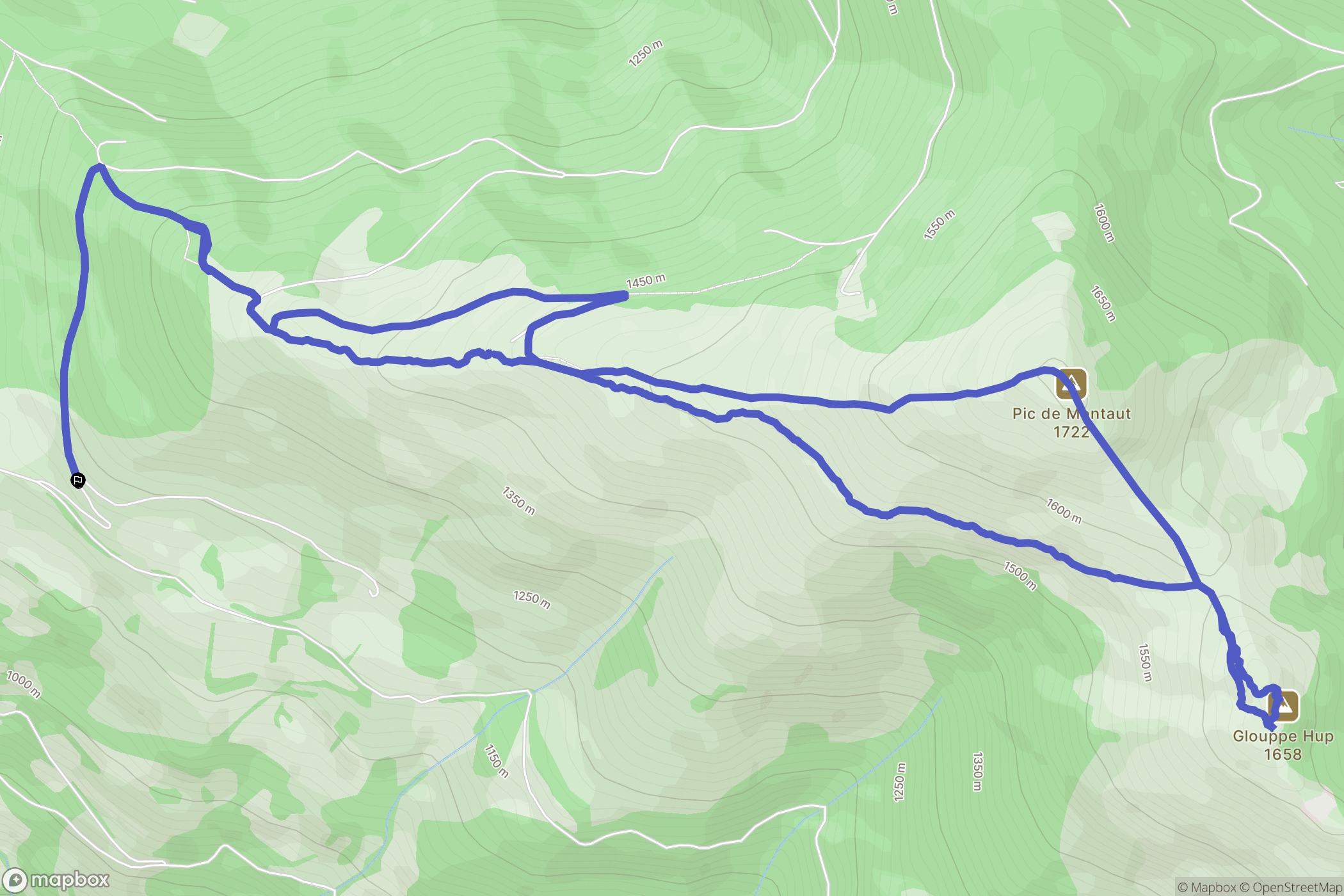 Sarrancolin : carte du parcours de randonnée - France
