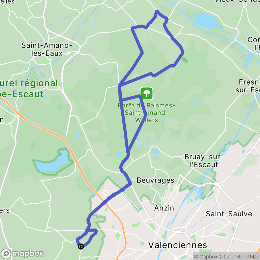 Hérin : carte du parcours de randonnée - France